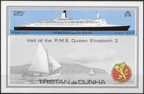 1979 Tristan da Cunha visit of R.M.S. Queen Elizabeth 2 MNH YeT n. 9