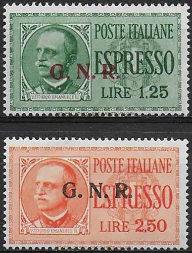 1944 Repubblica Sociale Espressi G.N.R. Verona mc MNH Sassone n. 19/20