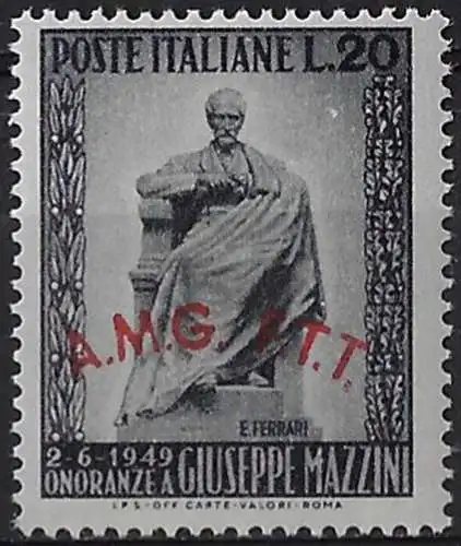 1949 Trieste A Giuseppe Mazzini MNH Sassone n. 47