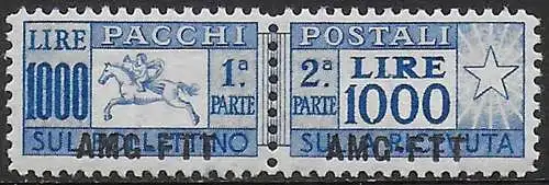 1954 Trieste A pacchi postali Lire 1.000 bc MNH Sassone n. 26