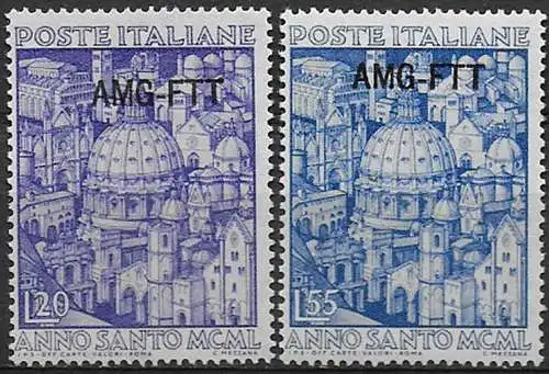 1950 Trieste A Anno Santo 2v. MNH Sassone n. 73/74