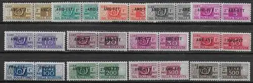 1949-53 Trieste A pacchi postali 13v. MNH Sassone n. 13/25