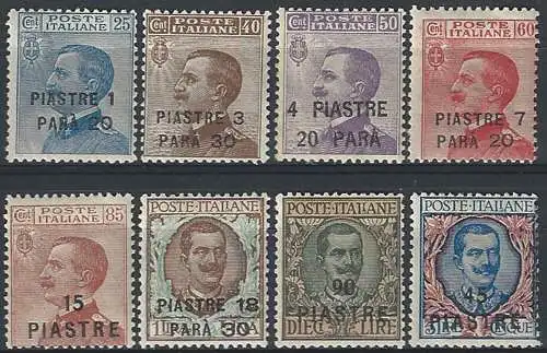 1923 Levante Costantinopoli 8v. MNH Sassone n. 68/75