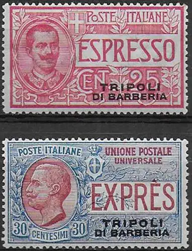 1909 Tripoli di Barberia Express 2v. bc MNH Sassone n. 1/2