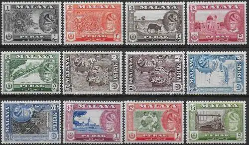 1957-61 Perak Yussuf 'Izzuddin Shah 12v. MNH SG n. 150/61