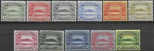 1908-11 British Solomon Islands Piroga 11v. MH SG n. 8/17