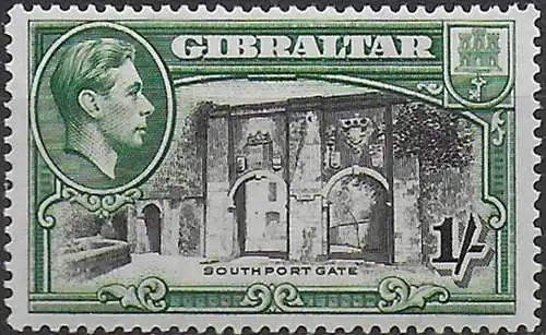 1938 Gibraltar Giorgio VI 2s. p. 14 MNH SG n. 127