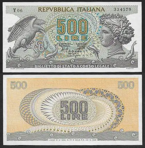 1966 Italia Lire 500 Aretusa FDS Rif. BS 25A Gigante