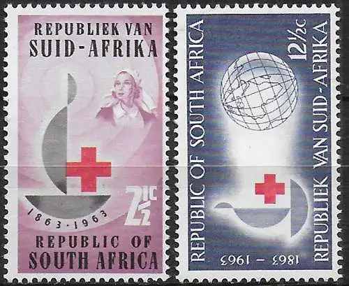 1963 South Africa Red Cross Centenary 2v. MNH SG n. 225/26