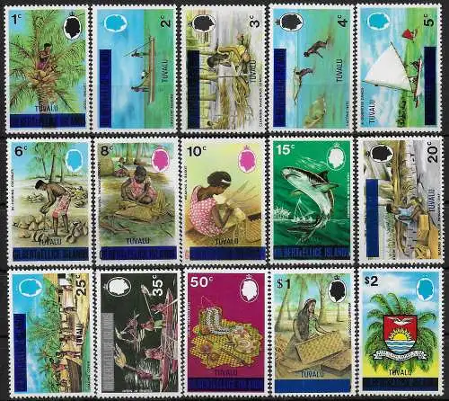 1976 Tuvalu various subjects 15v. MNH SG. n. 14/25