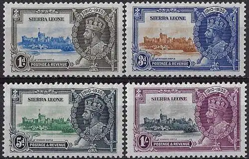 1935 Sierra Leone Silver Jubilee 4v. MNH SG n. 181/84