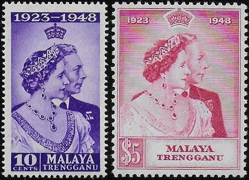 1948 Trengganu Silver Wedding 2v. MNH SG n. 61/62