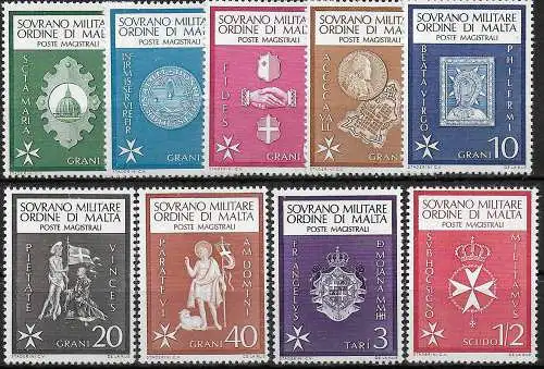 1966 SMOM complete year 9v. MNH