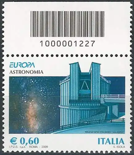 2009 Italia Europa Astronomia 0,60 codice a barre MNH Unif. 3137cb
