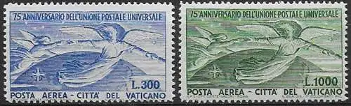 1949 Vaticano 75th UPU anniversary airmail 2v. MNH Sassone n. 18/19