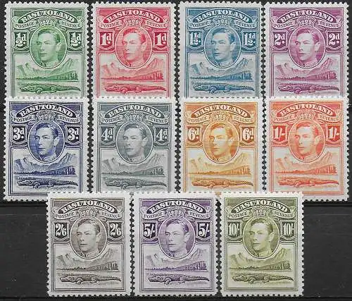 1938 Basutoland George VI 11v. MH SG n. 18/28