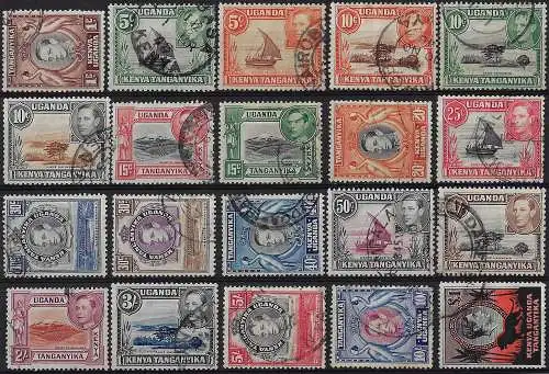 1938-54 Kenya Uganda Tanganyika 20v. used SG n. 131/50b