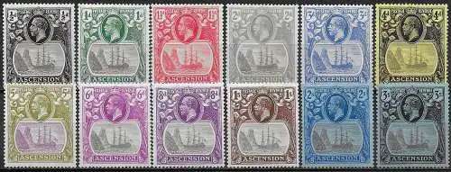 1924-33 Ascension Badge of St Helena 12v. MNH SG n. 10/20