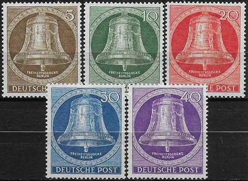 1953 Berlino campana della libertà 5v. MNH Unificato n. 87/91