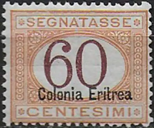 1926 Eritrea postage due stamp 60c. MNH Sassone n. 25