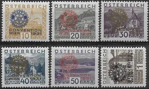 1931 Austria Rotary Convention in Vienna 6v. MH Unificato n. 398A/98F