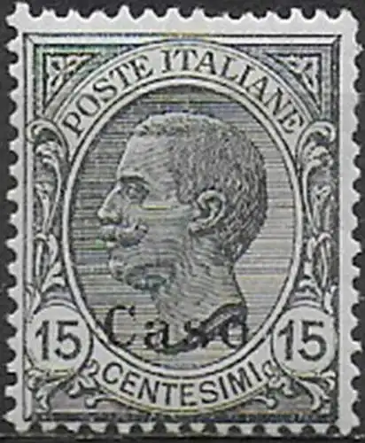 1921-22 Egeo Caso 15c. grey MNH Sassone n. 10