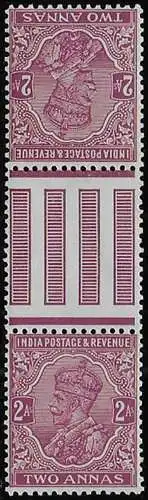 1933 India George V 2a purple tête-bêche MNH SG n. 206a