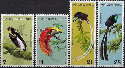1973 Papua New Guinea Birds of Paradise 4v. MNH YeT n. 238/41