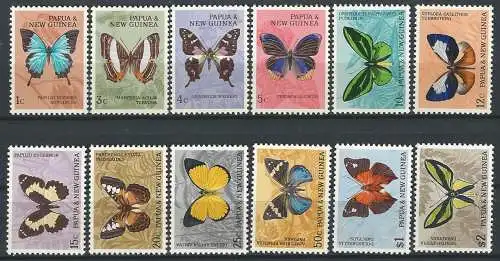 1966 Papua New Guinea butterflies 12v. MNH YeT n. 83/93