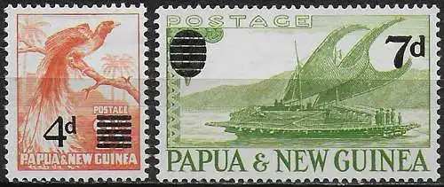 1957 Papua ordinary stamps optd. 2v. MNH YeT n. 16/17