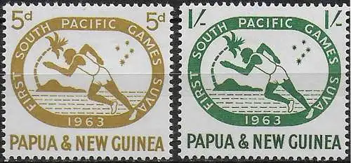 1963 Papua South Pacific Sports Games 2v. MNH YeT n. 54/55