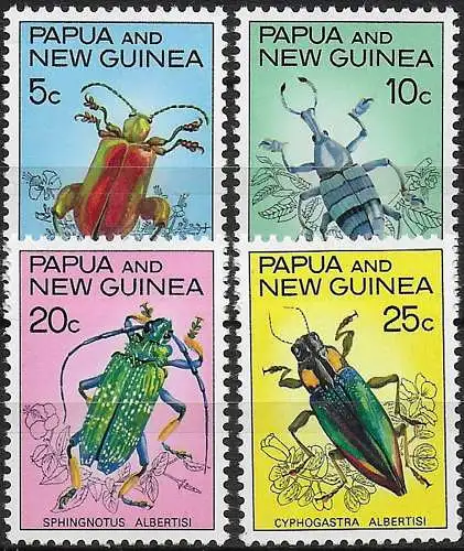 1967 Papua Insects 4v. MNH YeT n. 110/13