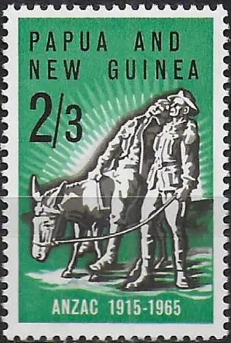 1965 Papua Anzac's 50th in Europe 1v. MNH YeT n. 77