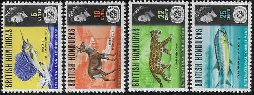 1967 British Honduras Tourist Year 4v. MNH SG n. 246/49
