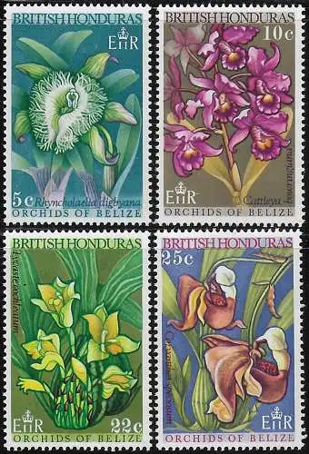 1969 British Honduras Orchids of Belize 4v. MNH SG n. 268/71