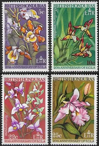 1968 British Honduras 20th Anniversary of ECLA 4v. MNH SG n. 250/53