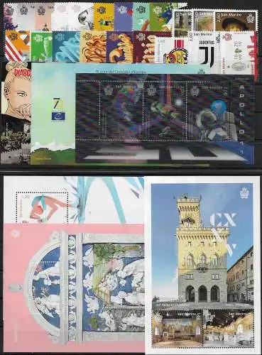 2019 San Marino complete year 21v.+6MS MNH