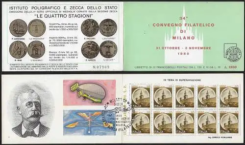 1980 Italia Forlanini Booklet FDC Unificato n. LR1