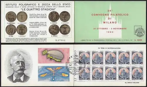 1980 Italia Forlanini booklet FDC Unificato n. LR1a