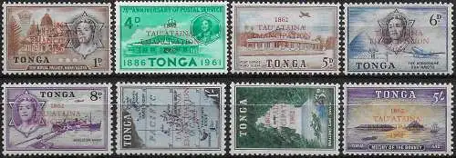 1962 Tonga Centenary of Emancipation 8v. MNH SG n. 120/27