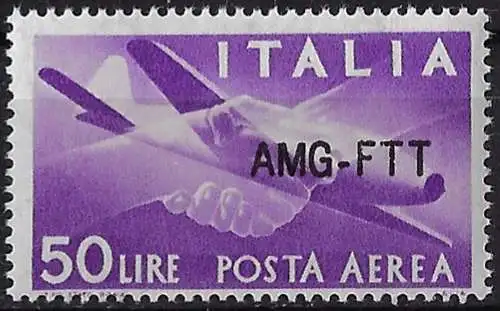 1954 Trieste A Lire 50 Democratica airmail MNH Sassone n. 22A