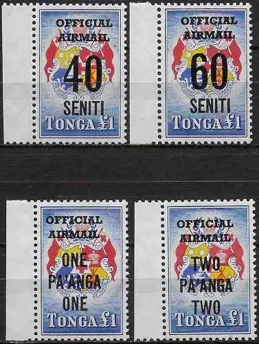 1967 Tonga armail No 114 surch 4v. MNH SG n. O22/O25