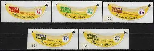 1969 Tonga coil stamps 5v. MNH SG n. 280/84