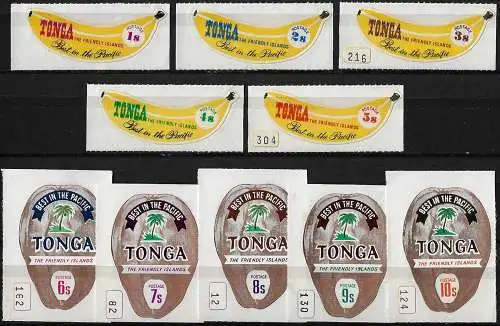 1970 Tonga Coil stamps 10v. MNH SG n. 325/34