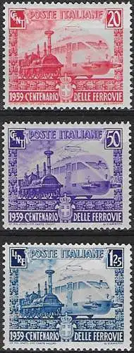 1939 Italia 100th Italian Railways 3v. MNH Sassone n. 449/51