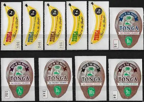 1970 Tonga Coil stamps OFFICIAL 10v. MNH SG n. O45/O54