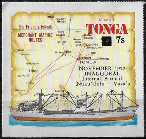 1972 Tonga Internal Airmail 1v. MNH SG n. 428