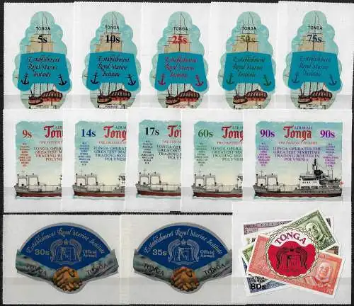 1974 Tonga Royal Marine Institute 13v. MNH SG n. 508/17+O127/O129