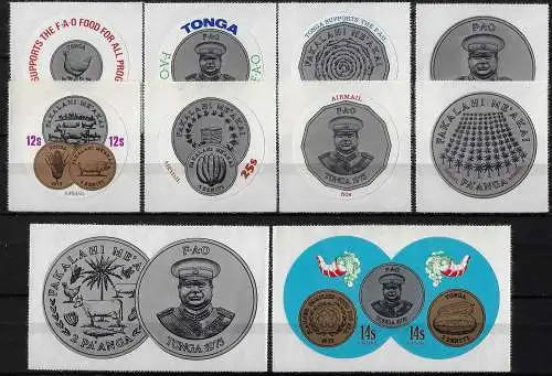 1975 Tonga FAO Commemoration 10v. MNH SG n. 538/47