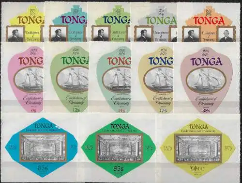 1976 Tonga Christianiti in Tonga 13v. MNH SG n. 578/87+O145/O147